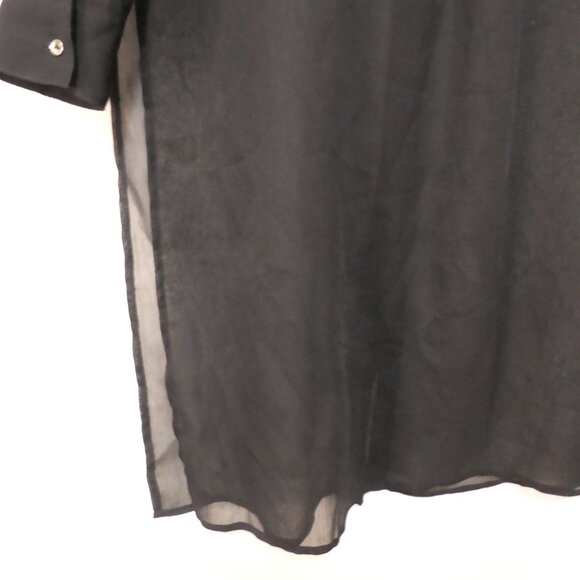DYNAMITE | xs - extra small | Sheer Black Button-Up Long Sleeve Dress | NWOT - Picture 15 of 16